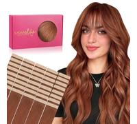 WENNALIFE Tape in Hair Extensions Human Hair, 20inch 40pcs 98 Dark Auburn Copper Real Human Hair Tape Extensions