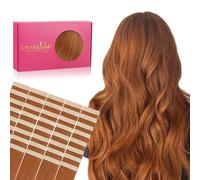 WENNALIFE Tape in Hair Extensions Human Hair, 20inch 40pcs 98 Dirty Ginger Real Human Hair Tape Extensions