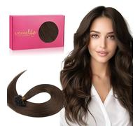 Wennalife U Tip Hair Extensions Real Human Hair, Chocolate Brown 50g 20Inch 50 Strands Hot Fusion Keratin Hair Extensions, Straight