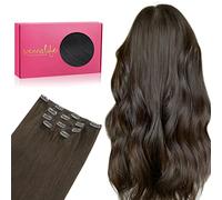 Wennalife WENNALIFE Clip In Hair Extensions, 18 Inch 80g 5pcs Light Dark Brown Hair Extensions Clip In Real Hair Remy Human Hair Extensions Natural Silky Clip In Human Hair Extensions, 1.0 count