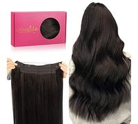 WENNALIFE Wire Hair Extensions, 16 inch 95g Dark Brown Human Hair Extensions Real Hair Extensions Invisible Fish Line Remy Hair Extensions Secret Wire Hair Extension