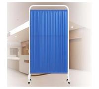 WENNEWU 1 2 3 4 5 Panels Medical Privacy Screen, 90 X 180cm Room Divider with Wheels, Freestanding Room Panel, Temporary Fence, for Hospital Kids Room Large Classroom,Navy Blue,4 panel