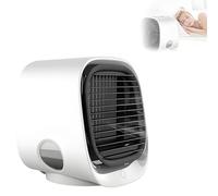 WENNEWU 3-in-1 Portable Air Conditioner, Cooling Fan, Mini Air Cooler, Instant Cooling and Humidifies the Air, 3 Speeds, Ultra-Quiet, Built-In Night Light, for Home, Office,White,166 * 152 * 145mm