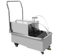 WENNEWU 55 L Commercial Mobile Fryer Filter Machine, Mobile Fryer Oil Filter Machine, Fryer Oil Filter Cart, with Filter Papers, Stainless Steel, for Supermarket, Restaurant,Style A