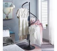 WENNEWU 71 Inch Clothes Display Rack, Spiral Rotating Clothing Rack, 38 Ball Heavy Duty Garment Rack, Modern Freestanding Coat Rack, for Bedrooms, Living Rooms, Stores,Black,H 180cm