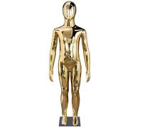 WENNEWU Baby Kid Clothing Display Dress Form, Mannequin Dress Form Glossy Fiberglass, Child Mannequin Full Body, Youth Manikin Dummy, for Cosplay/Store, Age 6-8 and 10-12,Gold,127cm