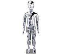 WENNEWU Baby Kid Clothing Display Dress Form, Mannequin Dress Form Glossy Fiberglass, Child Mannequin Full Body, Youth Manikin Dummy, for Cosplay/Store, Age 6-8 and 10-12,Silver,110cm