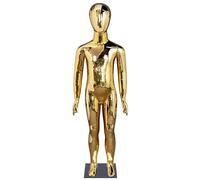 WENNEWU Baby Kid Clothing Display Dress Form, Mannequin Dress Form Glossy Fiberglass, Child Mannequin Full Body, Youth Manikin Dummy, for Cosplay/Store, Age 6-8 and 10-12,Gold,110cm