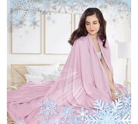 WENNEWU Cooling Blanket, Summer Ice Silk Blanket, Air Conditioning Comforter, 100% Rayon Derived from Bamboo, for Hot Sleepers and Night Sweaters, All Seasons,Pink,230 * 270cm