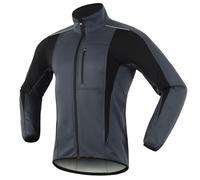 WENNEWU Cycling Jacket, Winter Warm Soft Shell Jersey, Windproof and Waterproof, Breathable Reflective Windbreaker, Bicycle MTB Road Bike,Dark Grey,EU 3XL