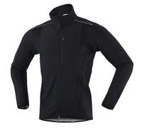 WENNEWU Cycling Jacket, Winter Warm Soft Shell Jersey, Windproof and Waterproof, Breathable Reflective Windbreaker, Bicycle MTB Road Bike,Black,EU XXL