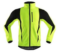 WENNEWU Cycling Jacket, Winter Warm Soft Shell Jersey, Windproof and Waterproof, Breathable Reflective Windbreaker, Bicycle MTB Road Bike,Green,EU XXL