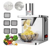 WENNEWU Electric Vegetable Dicer, Commercial Fruit Food Chopper Shredder, Automatic Onion Potato Cutter Food Processor Fruit Cutting Machine with Dicing Knife Net and Slicing Blade