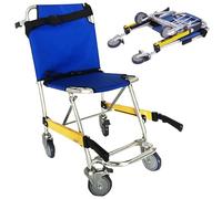 WENNEWU Foldable Emergency Stair Chair, Freestanding Rescue Stretcher, Ambulance Medical Lift, Aluminum Climbing Wheelchair, for Homes, Schools, Hospitals, Firefighter Evacuation,Blue