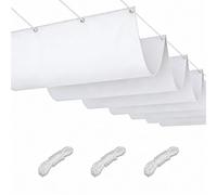 WENNEWU Manual Retractable Pergola Shade, Waterproof Polyester Canopy | Wave-style roof shade with built-in folds approx. 50 cm apart, 3 size-matched ropes, 22 sizes and 7 colours.