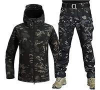 WENNEWU Men Tactical Uniforms,Military Waterproof,Army Combat Suit Sets,Camouflage Softshell Jacket Pants Hunt Clothes,C,M