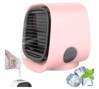 WENNEWU Portable Air Conditioner, Mini Air Cooler, 2025 New Fan, with 3-Speed Cooling, Multi-angle Wind Adjustment, Built-In Night Light for Home, Office, Apartments, Travel,Pink,166 * 152 * 145mm