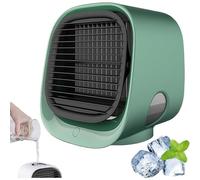 WENNEWU Portable Air Conditioner, Mini Air Cooler, 2025 New Fan, with 3-Speed Cooling, Multi-angle Wind Adjustment, Built-In Night Light for Home, Office, Apartments, Travel,Green,166 * 152 * 145mm