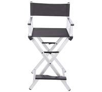 WENNEWU Professional Director's Chair, Folding Makeup Artist Chair, Aluminum High Stool, 5 Color Options, Load Capacity: 150 kg, For Beauty Professional Makeup Artist,Silver