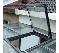 WENNEWU Skylight Roof Window, Tempered Glass Skylight Cover, Aluminum Alloy Frame & Hydraulic Rod, Egress Roof Window with Double-Layer Tempered Glass,LxW 70x90cm/27.6x35.4in