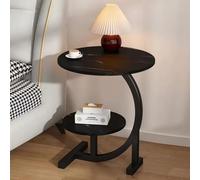 WENNEWU Tea Table, C-Shaped Side Table, Round End Table, Modern Style Couch Snack Coffee Table, MDF Table Top, Mini Nightstand for Living Room Bedroom Balcony Patio,005