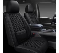 WENNFOUR Full Coverage Leather Car Seat Covers Full Set,Waterproof Seat Covers for Cars,SUVs Trucks, Car Seat Cushion,Car Seat Protector with 5 Seats (Black, Full Set(Front and Rear-5 Seats))