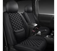 WENNFOUR Wrangler Seat Covers 2007-2026 Front Pair, Waterproof Leather Interior Sets with Lumbar Support Custom Fit for Jeep Wrangler JK JL 2/4 Door Unlimited Sahara/Sport/Rubicon X 392 Willys, Black