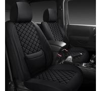 WENNFOUR Wrangler Seat Covers 2007-2026 Front Pair, Waterproof Leather Interior Sets with Lumbar Support Custom Fit for Jeep Wrangler JK JL 2/4 Door Unlimited Sahara/Sport/Rubicon X 392 Willys, Black