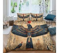 WENNUAN Ancient Egypt 3D Printed Duvet Cover Microfibre for Kids Teens Adults Ancient Civilization Soft Quilt Covers Easy Care Bedding Sets with Pillowcase Double（200x200cm）