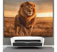 WENNUAN Lion Tapestry Wall Hanging,Wild Animal Wall Tapestry for Bedroom Decor Birthday Party Celebration Or Garden Backdrop 100cmx150cm