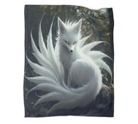 WENNUAN Nine Tails Blanket,Soft,Comfortable And Warm,3D Fox Pattern Blanket,Sofa,Blanket,Suitable for Home And Camping,50x60inch(127x152cm)