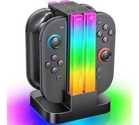 Wenocally Switch 2 Controller Charger Dock Skins for PS5 Compatible with Nintendo Switch 2, Switch 2 Joycon Charger with 6 RGB Light Modes & Timer Function for Switch 2 Accessories