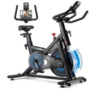 Wenoker Stationary Exercise Bike for Home Gym - Bluetooth App Compatible Indoor Cycling Bike with Silent Belt Drive, 350LB Capacity, Heart Rate Monitor, Adjustable Seat & Handlebars, iPad Holder, LCD