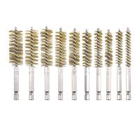 WENORA 10 Pack Bore Brush for Drill, Brass Bore Brush Drill, Stainless Steel Bore Cleaning Brush Set 1/4 Inch Hex Shank for Power Drill Impact Driver