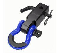 Wenoup Trailer Hitch Heavy Duty Tow Hitch Mount With Round Recovery Shackle Carbon Steel Construction Two Hole Mounting Structure For Vehicle Towing And Pulling Suitable For Truck, Blue