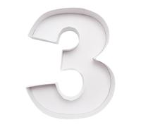 WENPACK 20.8cm Fillable Cardboard Number Paper Mache Shaped Container Box Birthday Party Tray(White, 3)