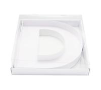 WENPACK 30.5cm Fillable Cardboard Letter Shaped Box Clear Cover Sweets Charcuterie Grazing Packaging (D)
