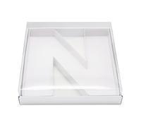 WENPACK 30.5cm Fillable Cardboard Letter Shaped Box Clear Cover Sweets Charcuterie Grazing Packaging (N)