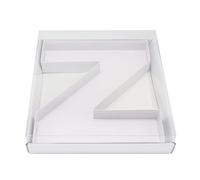 WENPACK 30.5cm Fillable Cardboard Letter Shaped Box Clear Cover Sweets Charcuterie Grazing Packaging (Z)