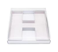 WENPACK 30.5cm Fillable Cardboard Letter Shaped Box Clear Cover Sweets Charcuterie Grazing Packaging (H)