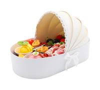 WENPACK Baby Bassinet Shape Basket gift Box Cardboard Fillable Floral Sweets BABY Shower Christening Gender Reveal (WHITE)