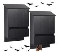Wenqik 2 Pack Bat House for Outdoor Big Bat Box Large Cedar Wood Bat House for Outside Tree Weatherproof Wooden Bat Shelter Easy to Land and Roost (3 Chamber)