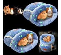 Wenqik 2 Pcs Guinea Pig Bed Cuddle Warm Hideout Fleece Cozy Glow in The Dark House Bedding Sleeping Cushion Cage Nest for Small Animal Squirrel Chinchilla Rabbit Hedgehog Cage Accessories