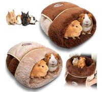 Wenqik 2 Pcs Guinea Pig Bed Cuddle Warm Hideout Small Animal Sack Cozy House Bedding Sleeping Cushion Portable Pet Carrier Cage Nest for Rabbit Hamster Rat