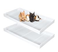 Wenqik 2 Pcs Guinea Pig Cage Liner Corrugated Plastic Cage Liner Base 2 x 4 Panel Size Guinea Pig Cage Bottom for Small Animals Hedgehogs Rabbits Cages Tray, 55 x 27 Inch(White)