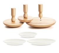 Wenqik 3 Pack Pottery Molds 4. 5'', 6. 5'', 8. 5'' Plaster Molds Wood Pottery Tools with Handle Ceramic Tools for Ceramic Top Forms for DIY Bowls Plate Dish Slump Press Art Making