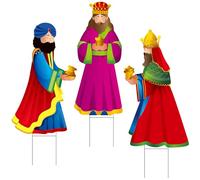 Wenqik 3 Pcs Christmas Three Wise Men Outdoor Yard Signs with Stakes Religious Nativity Scene Signs Three Kings Outdoor Lawn Decoration Set for Christmas Yard Lawn Garden Pathway Decorations
