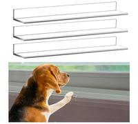 Wenqik 3 Pcs Window Sill Protector(total length35.5'' x 3.25'' x 0.16'') - Transparent Windowsill Protector Against Dog Cat Scratching, Claw Chewing & Slobbering, Heavy Duty Window Sill Cover for Pets