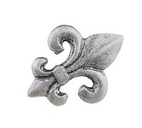 WenRan 2" Diameter Black Fleur De Lis Knobs Pulls Handles for Antique Cabinet Door, Dresser Drawer, Old Desk Furniture Retro Hardware Drawer Kitchen Cabinet in 2 Colors (Vintage Silver)