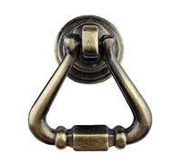 WenRan 2 Pieces Shabby Chic Drop Ring Pulls Cabinet Handle Pull Knobs Antique Bronze Black Dresser Drawer Pull Handles Antique Bronze and Black Two Colors (Antique Bronze)